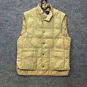 Vintage Tempco Down Insulated Puffer Vest Men's Tan Brown Pockets Outdoor Jacket